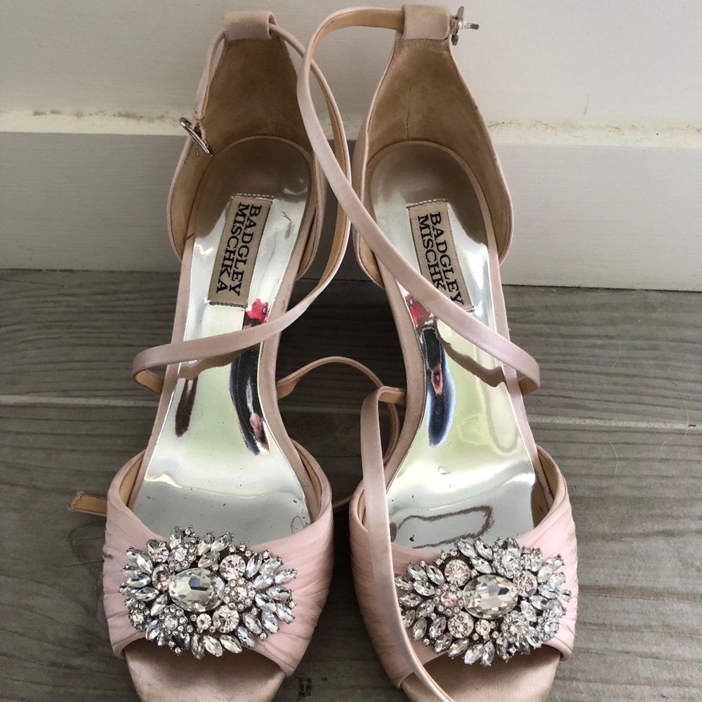 Wedges - Abigail Embellished Satin Ankle Strap